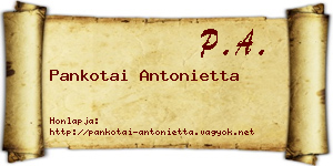 Pankotai Antonietta névjegykártya